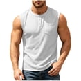 thumbnail image 2 of Horkkom Tank Tops Men Solid Color Button Sleeveless Shirts Vacation Workout Casual Shirts with Pockets, S-3XL, 2 of 8