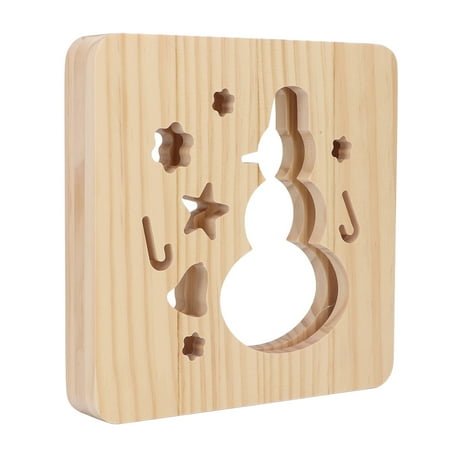 

Night Light Lamp Snowman Design Wooden 3D Lamp Energy Saving For Bedroom