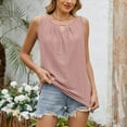 thumbnail image 4 of Scyoekwg Womens Vintage Shirts Sleeveless Trendy Going Out Top Ladies Blouses Dressy Casual Basic Tank Tops Womens Summer Fashion Loose Comfy Clothes, 4 of 5
