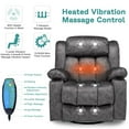 thumbnail image 3 of MEETWARM Massage Swivel Rocker Recliner with Heat and Vibration, Manual Glider Rocking Recliner Chair, 360°Swivel Lounge Reclining Chair with USB Ports/Cup Holder/Remote Control(Plush-Gray), 3 of 7
