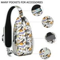 thumbnail image 2 of Sling Backpack,Halloween Ghost Pumpkin Pattern Crossbody Bag with Water Bottle Holder,Waterproof Sling Bag for Men/Women with Chest Phone Holder for Hiking,Travel, 2 of 6