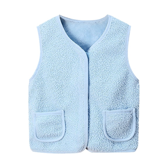 Hudaneo Toddler Kids Fleece Vest with Zipper Soft Sleeveless Waistcoat Cozy Warm, 12M-8Y