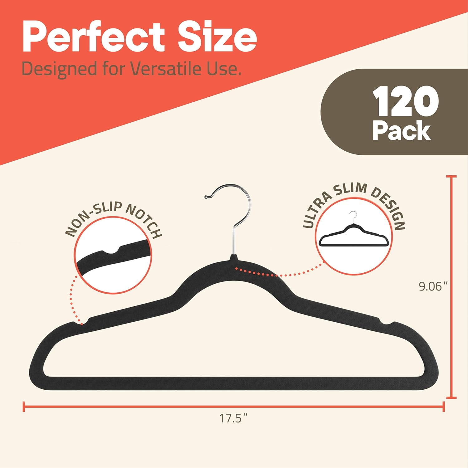 Black Velvet Hangers 120 Pack – Heavy-Duty 11 lbs Capacity, 360° Swivel Hook, Non-Slip & Space-Saving Design – Smooth Velvet Finish for Crease-Free Clothes & Effortless Closet Organization