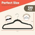 thumbnail image 2 of Black Velvet Hangers 120 Pack – Heavy-Duty 11 lbs Capacity, 360° Swivel Hook, Non-Slip & Space-Saving Design – Smooth Velvet Finish for Crease-Free Clothes & Effortless Closet Organization, 2 of 8