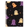 thumbnail image 7 of FORMRS 1-Subject Spiral Notebook 8" x 5" College Ruled 60 Refillable Sheet A5 Hard Cover, Black Halloween Ghosts, 7 of 7