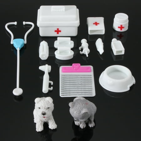14Pcs Mini Medical Equipment Toys Kids Doctor Kit For Barbie Fashion Doll Accessories Set Gift New