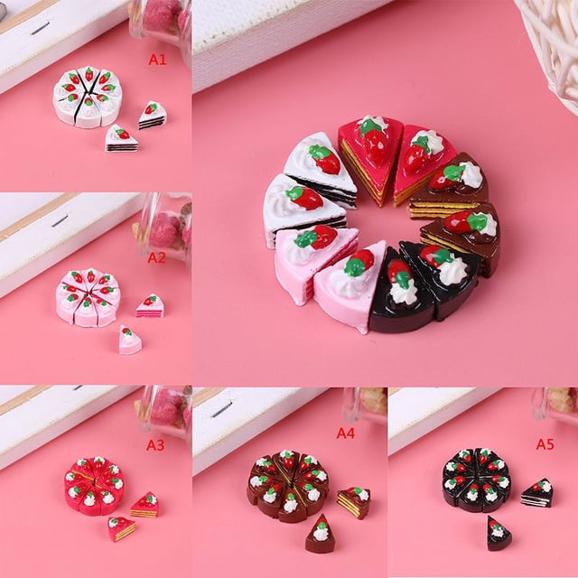 MesaSe PENGXAING 10 Pcs Mini Faux Modèle d'Aliment Jouet de Maison de Poupée Jouet Gâteau en Résine