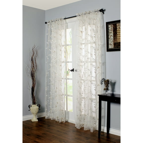 Commonwealth Venice 84" Rod Pocket Curtain Panel in White