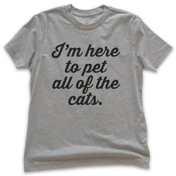 Kids I'm Here To Pet All Of The Cats T-shirt, Youth Kids Boy Girl T-Shirt, Cat-lover Shirt, Cat Shirt, Dark Heather Gray, Medium