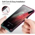 thumbnail image 5 of Clear Case for Samsung Galaxy S21 Ultra 5G Hybrid Design Shockproof Bumper Protective Cell Phone Back Cover Hard PC Back + Flexible TPU Raised Bezel with Airbags Corners Pink Green Gradients, 5 of 17