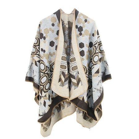 

Dadaria Shawl for Women Winter Warm Oversized Printing Blanket Cape Wraps Shawl Cardigans Khaki 130x150cm Women