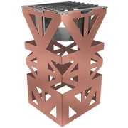 Eastern Tabletop 1743CP LeXus 8" x 8" x 15" Copper Coated Steel Cube with Grate and Fuel Shelf