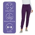 thumbnail image 6 of Heartsoul Break On Through Women Scrubs Pant, Low Rise Jogger, HS030T, S Tall, Eggplant, 6 of 7