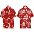 thumbnail image 5 of HAPPY BAY Men's Hawaiian Shirts Short Sleeve Button Down Shirt Mens Hawaii Shirts Boho Vacation Casual Summer Beach Shirts for Men Funny 4XL Island View, Red, 5 of 6