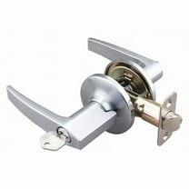 EZ-FLO 57846 Reversible Entry Door Straight Lever Lockset, Satin Chrome