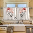 thumbnail image 2 of Yayeee Kitchen Curtains Tier Set of 2 Light Filtering 57"x24" Over Sink Window Panels, Pink Flower, 2 of 7
