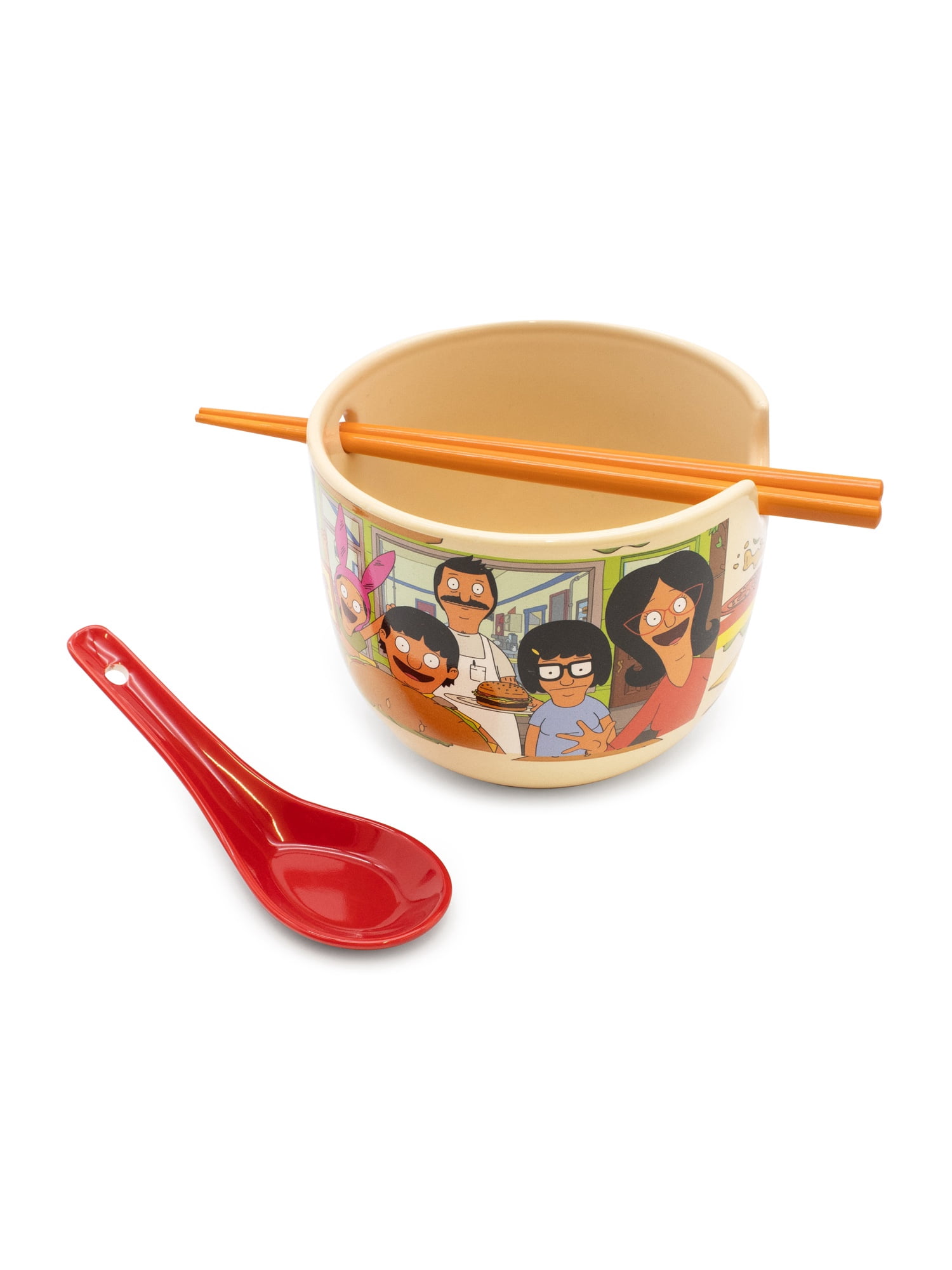 CultureFly Bob’s Burgers Ramen Bowl Set, 18 oz Bowl, Chopsticks, & Spoon, Officially Licensed