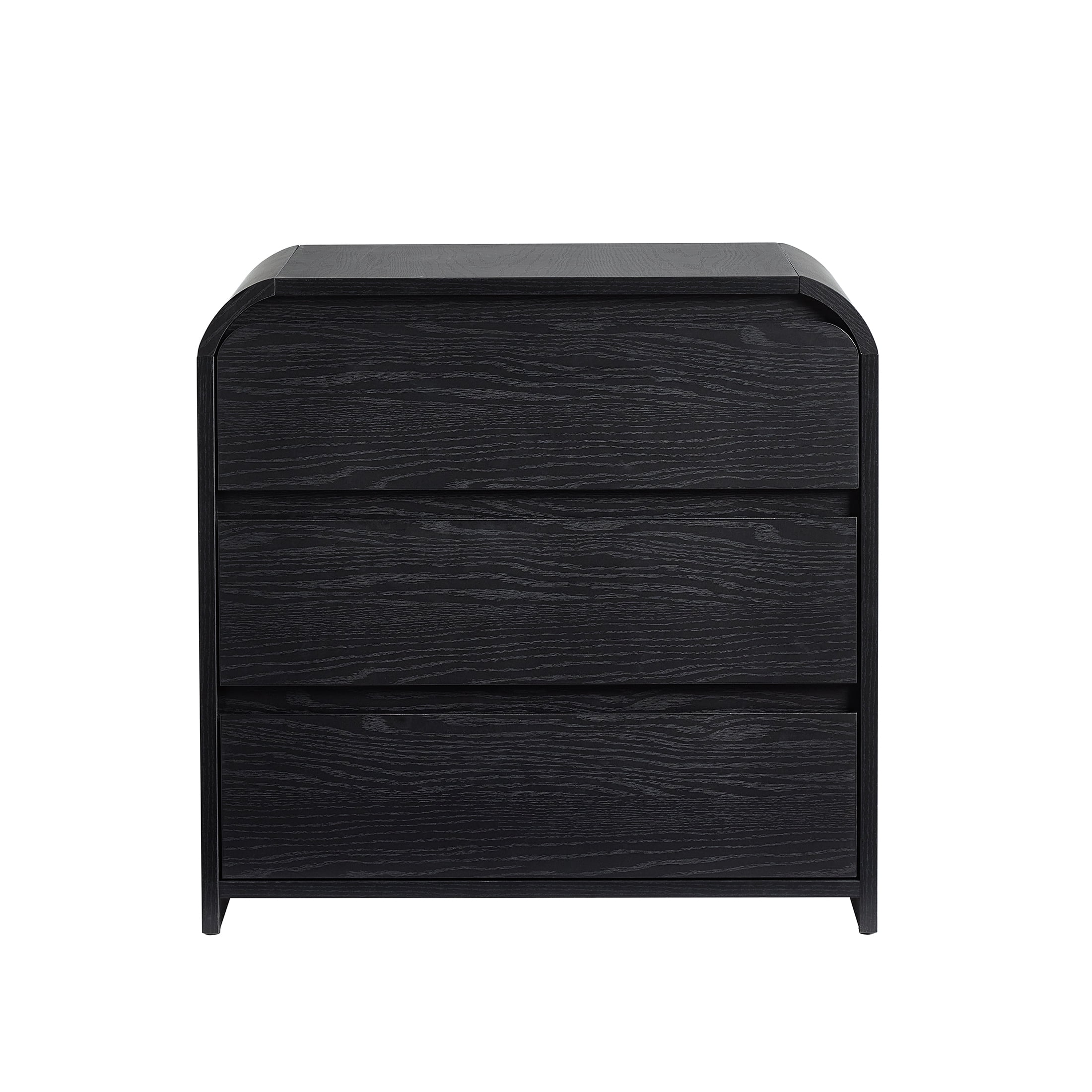 (2 pack) Better Homes & Gardens Juliet 3 Drawer Nightstand with USB, Black Finish