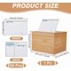 thumbnail image 2 of Caja de madera para recetas, con 50 tarjetas de recetas en blanco. Tapa abatible. Ideal para guardar recetas en casa o en la cocina. Medidas: 16,2 x 18,1 x 13,5 cm., 2 of 6