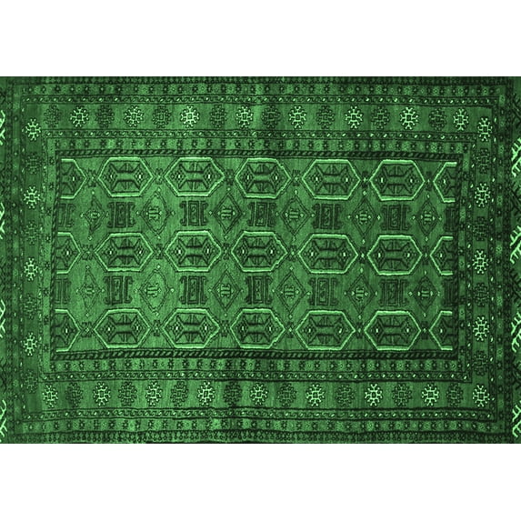 Ahgly Company Indoor Rectangle Persian Emerald Green Traditional Area Rugs, 2' x 3'