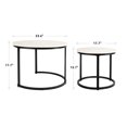 thumbnail image 3 of Hawsaiy 2-in-1 Nesting Coffee Table Set,Vintage Round Tea Table with Adjustable Foot Pads,White, 3 of 10