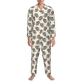 thumbnail image 3 of Honeii 70s Disco Ball Pattern Mens Pajamas Set,2pcs Men's Lounge Long Sleeve Sleep Shirt and Pajama Bottoms Sleepwear Set,Mens Pjs Sets-X-Large, 3 of 7