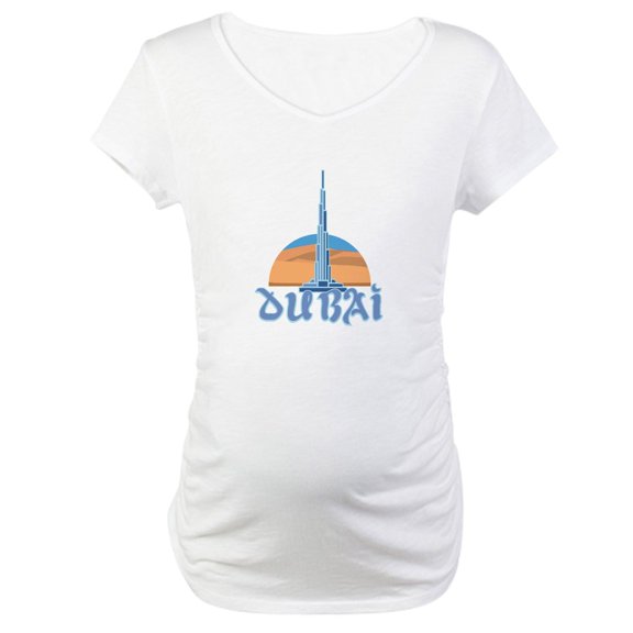 CafePress - Burj Khalifa Dubai Maternity T Shirt - Cotton Maternity T-shirt, Cute & Funny Pregnancy Tee