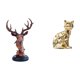 thumbnail image 1 of Figura Decorativa De Cabeza De Gato Y Ciervo, Escultura Artesanal De Animales, Estatua, Decoración Del Hogar, Adorno Decorativo, Arte De Resina Para Mesita De Noche, Escritorio Y Chimenea., 1 of 8