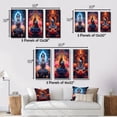 thumbnail image 4 of Designart "Yoga Lotus Woman in Blue and Pink III" Fashion Woman Wall Art Set Of 3 - Glam Blue Gallery Wall Set For Home Decor, 4 of 6