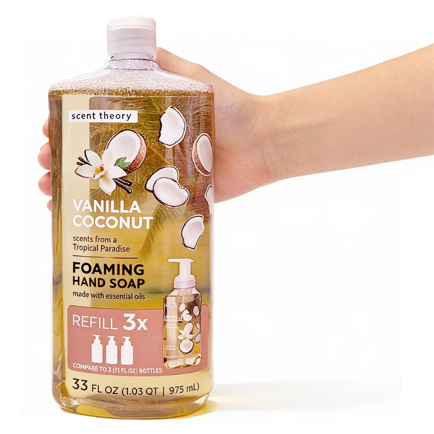 Scent Theory Foaming Hand Soap Refill, Vanilla, 33 fl oz Refill