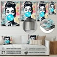 thumbnail image 4 of Designart "Audrey Hepburn Blue Bubble Gum Timeless Elegance" Celebrity Metal Wall Decor, 4 of 5