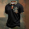 thumbnail image 2 of CONZONE Mexican Men's Cinco De Mayo Polo Shirt Short Sleeve Casual Polo Shirts For Men Skeleton Embroidery Collared Mexico May 5Th Golf Shirts, 2 of 3