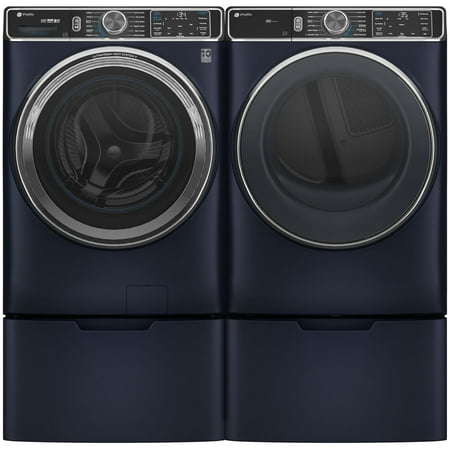 GE Profile - 7.8 Cu. Ft. Stackable Smart Electric Dryer with Steam and Sanitize Cycle - Sapphire Blue