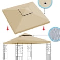 thumbnail image 3 of Sunny Replacement Canopy Top Cover for 10'X10' Gazebo Polyester Double Tiers for Outdoor Garden Patio Pavilion Sunshade, 3 of 10