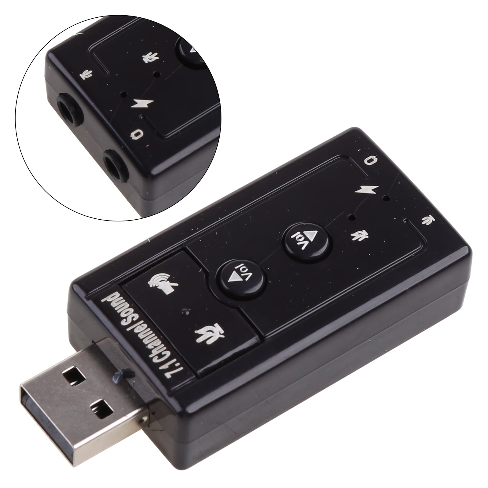 katastrofale Ultimate umoral High Speed Digital Dual Virtual 7.1 Channel USB 2.0 Audio Adapter Double  Sound Card 2 in 1 3D External USB Sound Card - Walmart.com