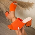 thumbnail image 2 of Women's Knit Mule Heels for Women Trendy Open Toe Stretch Knit Chunky Heel Sandals Comfortable Slip On Block Heel Dress Shoes Summer Fashion Plus Size Wide Width Black Shoes for Women, 2 of 10