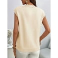 thumbnail image 6 of Women'S Mock Neck Sweaters Vest Business Casual Trendy Tops Fall Outfits Apricot L, 6 of 9
