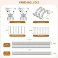 thumbnail image 5 of Knobelite Satin Nickel 4 Pack Window Treatment Single Curtain Rod, Adjustable Drapery Rod Set from 48 to 86 Inches with Crystal Finial Finials(4-7.2ft), 1-Inch Diameter Curtain Rods for Windows, 5 of 6