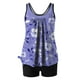 thumbnail image 4 of Trajes de baño tankini para mujer Trajes de baño de dos piezas con espalda de tiras y estampado conservador para mujer Traje de baño de dos piezas para mujer, 4 of 5