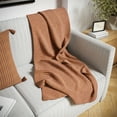 thumbnail image 2 of Beautiful Rust Woven Herringbone Throw by Drew Barrymore, 50" x 60", 2 of 6