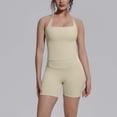 thumbnail image 4 of Uobin Women 2 Pieces Yoga Set High Waist Shorts For Running Fitness Gym Breathable Sweat Wicking Sportswear Activewear Exercise Performance Slim Fit Control Workout, 4 of 5