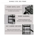 thumbnail image 3 of QJTC Triple Bunk Bed with Slide, Heavy Duty Queen Over Queen Over Queen Metal Three Bunk Bed with Ladder and Guardrail, No Box Spring Needed, 3 of 9