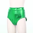 thumbnail image 4 of Kaerm Women's Metallic Dance Festival Rave Bottoms Metallic High Waisted Booty Shorts Green M, 4 of 7