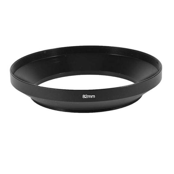 Black Aluminum 82mm Wide Angle Screw In Lens Hood for Camera