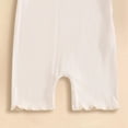 thumbnail image 5 of CAICJ98 Baby Girl Clothes Newborn Girl Coming Home Outfit Ruffle Short Sleeve Solid Onesie Romper Infant Girl Clothes (Beige,3-6 Months), 5 of 6