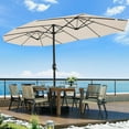 thumbnail image 7 of VOOYA HOME 15ft Large Patio Umbrellas Base Included, Outdoor Double-Sided Umbrella with Crank Handle, UV Protective for Pool, Lawn Garden, Backyard Beige, 7 of 7