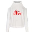 thumbnail image 3 of CEHVOM Mode Femme Décontractée Manches Longues Imprimé Saint-Valentin Col Rond Haut/chemise Liquidation, 3 of 3