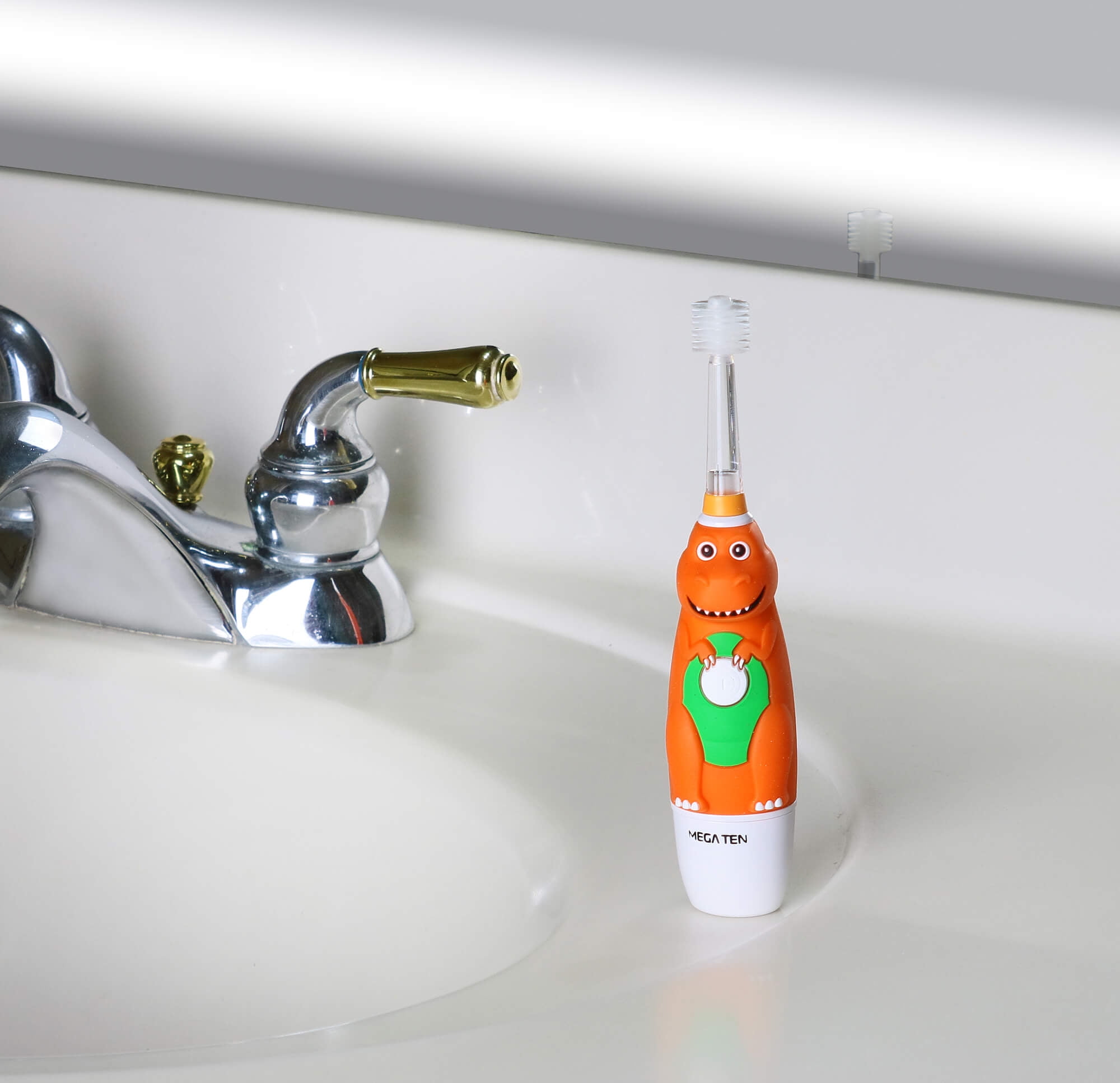 Brilliant Big Kids Electric Sonic Toothbrush Character with Light & Soft Bristles, Dinosaur 0.18lb