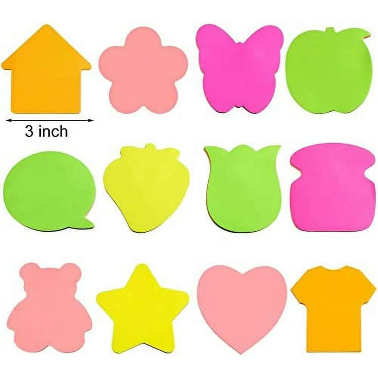 Saktopdeco 4 Pads Small Heart Sticky Notes Pink Sticky Notes Valentines  Sticky Notes for Women Self-Stick Memo Pads for Office School Home