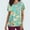 Scrubs-Mint Green, variant on Gamivast Plus Size Scrubs for Women Pink Floral Print V-Neck Short Sleeve Scrub Tops for Women Breathable Soft Stretch Nursing Scrubs Two Pockets Medical Wear
